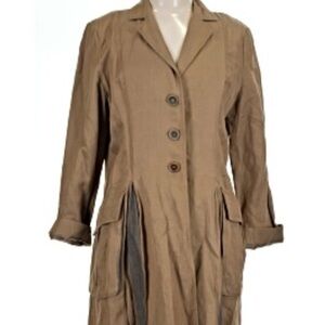 CAbi Tan Trench Coat with Button Detail